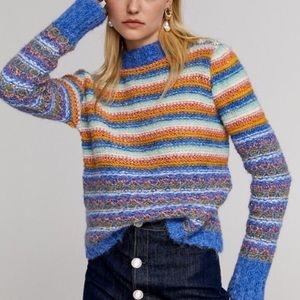MANGO x LEANDRA MEDINE NWT Striped Rainbow Sweater Man Repeller